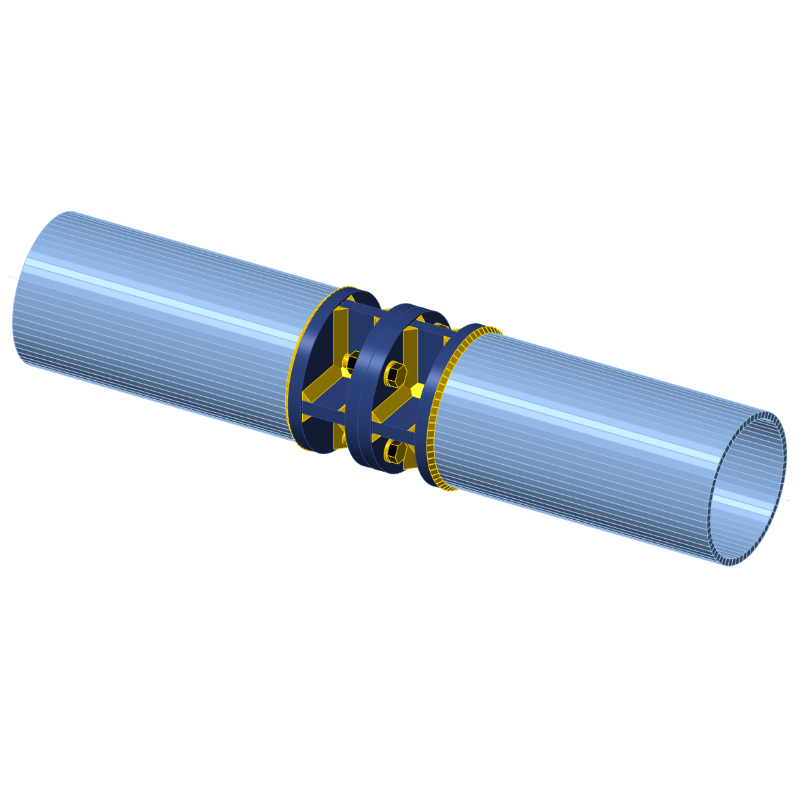 Tubular joint with stiffeners